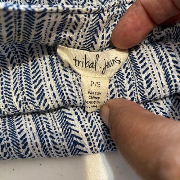 Tribal Jeans Tank Top Size Small Tunic Embroidered Boho Gypsy Hippie V Neck - Picture 6 of 8